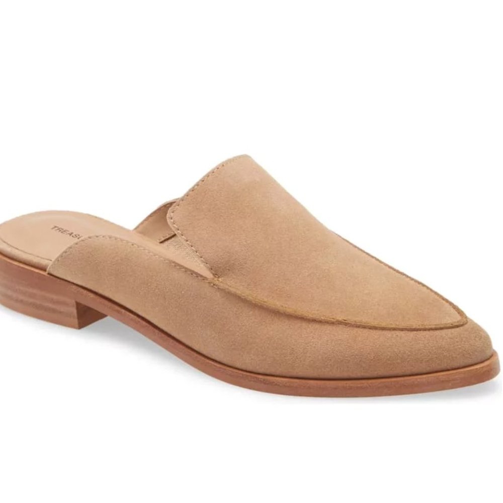 Treasure & Bond Suede Taupe Mules | Original Box Included